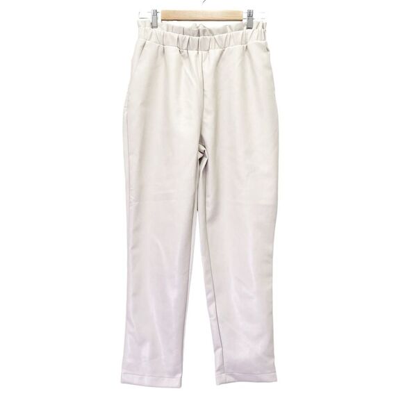 NWT Bagatelle Faux Leather Pants in Natural Cream Size Small Tie Waist Neutral - Picture 4 of 15